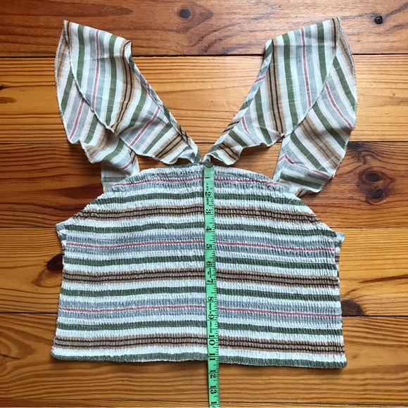 Shein Multi-Colored Curve Ruffle Cinch Crop Top, EUC, 3XL - Picture 7 of 11